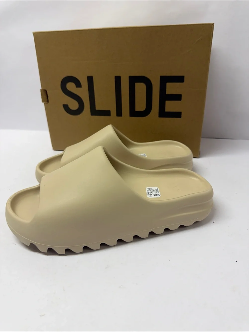 New men’s 11 Yeezy slides in cream BONE